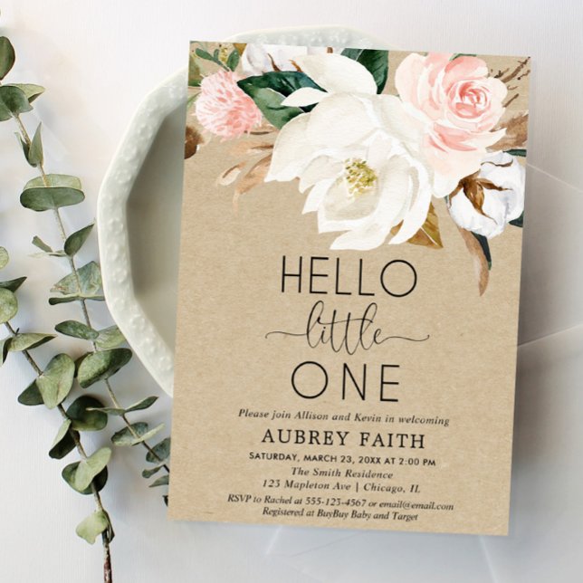 Rustikale Blumenschlampe und sehen Baby Mädchen, M Einladung (Von Creator hochgeladen)