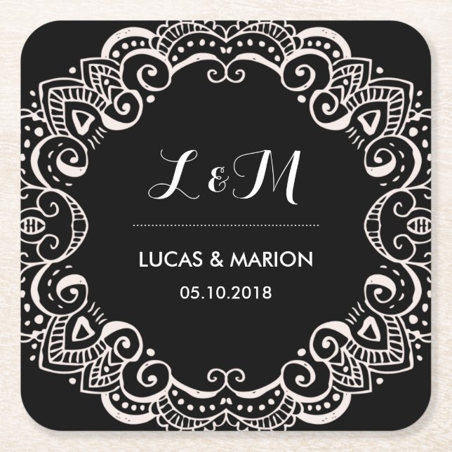 Rustikale Blumenwirl Rechteckiger Pappuntersetzer (Vorderseite)