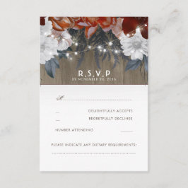 Rustikale Blumenzellenleuchten, die RSVP-Karten ho RSVP Karte
