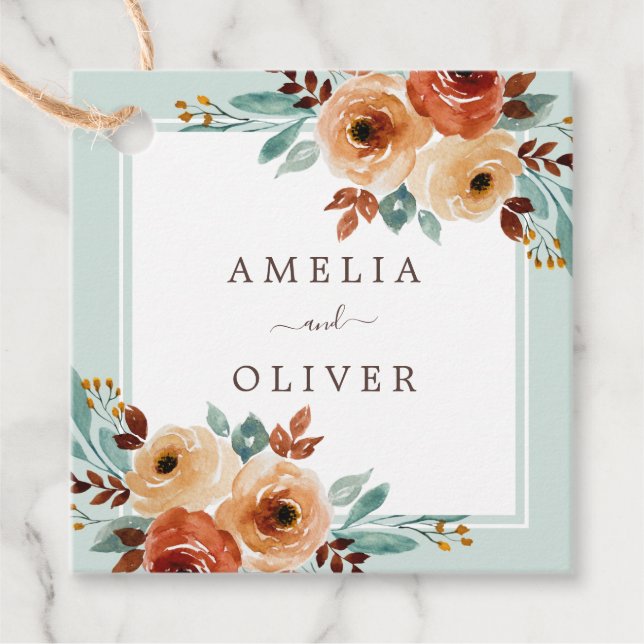 Rustikale Blumenzwiebelminze Vielen Dank Geschenkanhänger (Vorderseite)