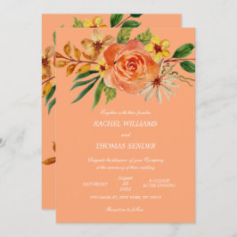 Rustikale Blumenzwiese Herbst Wasserfarbe Invitati Einladung