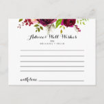 Rustikale Blush Burgund Bloral Wedding Advice Card Postkarte<br><div class="desc">Diese rustikale, rot-bordeauxrote Hochzeitsratenkarte ist perfekt für eine moderne Hochzeit. Die Einrichtung besteht aus rosa, rot, bordeauxrot und bordfarbenen Blume mit grünem Blattwerk. Diese Karten sind ideal für Hochzeiten, Brautparty, Babydusche, Graduiertenfest u.v.m. Personalisieren Sie die Karten mit den Namen der Braut und Bräutigam, den Eltern, die Sie werden oder Absolvent....</div>