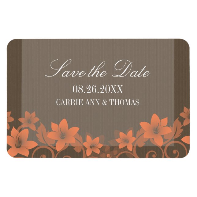 Rustikale Blüte Speichern Sie das Datum Magnet, Ko Magnet (Horizontal)