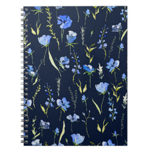 Rustikale Blüten: botanische Illustration. Notizblock