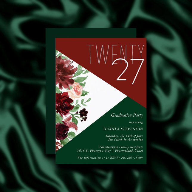 Rustikale Blüten | Colorblock Terracotta und Marsa Einladung (Von Creator hochgeladen)