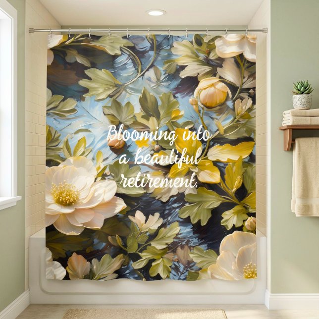 Rustikale Blüten für ihre individuelle Altersvorso Duschvorhang (Rustic Blooms Custom Retirement Gifts for Her Shower Curtain)
