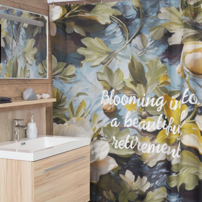 Rustikale Blüten für ihre individuelle Altersvorso Duschvorhang (Rustic Blooms Custom Retirement Gifts for Her)