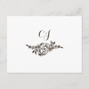 Rustikale Blüten Hochzeit RSVP Postkarte