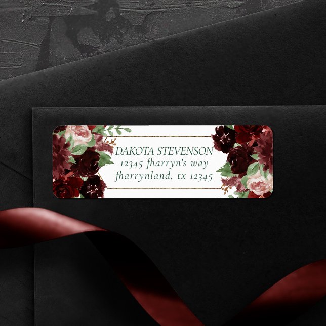 Rustikale Blüten | Terracotta und Marsala Red Addr (Von Creator hochgeladen)