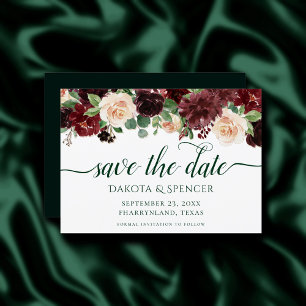 Rustikale Blüten Terracotta und Marsala Rote Gar Save The Date