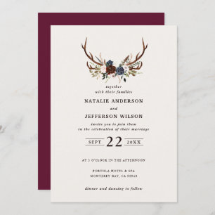Rustikale Blüten und Geweihe Hochzeitsnacht Bordea Save The Date