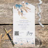 Rustikale Blütenblumen und Weiß QR Code