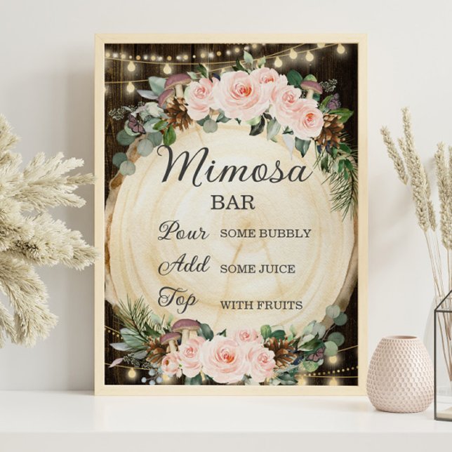 Rustikale Blütenblüte verzauberter Wald Mimosa Bar Poster (Von Creator hochgeladen)