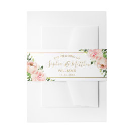 Rustikale Blütenblüten Rose Hochzeit im Grünen Einladungsbanderole