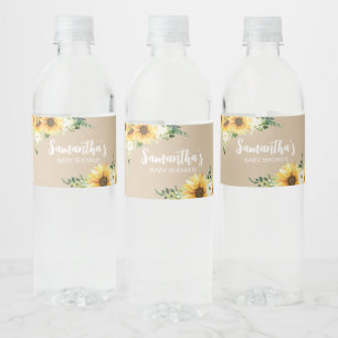 Rustikale Blütendusche Wasserflaschenetikett