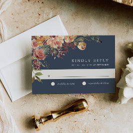 Rustikale Blütenfarbenblütenhochzeit RSVP Karte