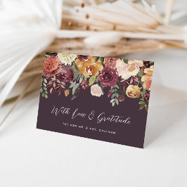 Rustikale Blütenhochzeit Personalisiert Dankeskarte