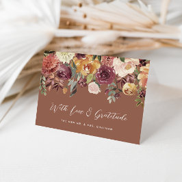 Rustikale Blütenhochzeit Personalisiert Dankeskarte