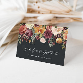 Rustikale Blütenhochzeit Personalisiert Dankeskarte
