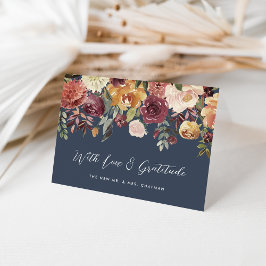 Rustikale Blütenhochzeit Personalisiert Dankeskarte