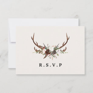 Rustikale Blütenhochzeit R.S.V.P RSVP Karte