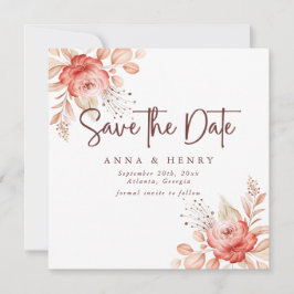 Rustikale Blütenhochzeit Save The Date