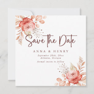 Rustikale Blütenhochzeit Save The Date