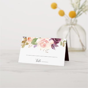 Rustikale Blütenhochzeit und botanische Foliage Platzkarte