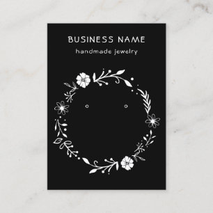 Rustikale Blütenohrring zeigt schwarze Karte an