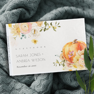 Rustikale Blütenorange Gästebuch