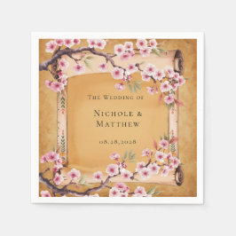 Rustikale Blütenrolle Cherry Blossom Hochzeit Serviette