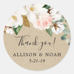 Rustikale Blütenröte Rosa Magnolia Gefallen Runder Aufkleber