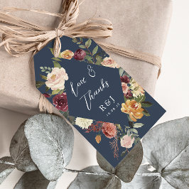 Rustikale blutfarbene Gastgeschenk Hochzeit Geschenkanhänger