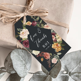 Rustikale blutfarbene Gastgeschenk Hochzeit Geschenkanhänger