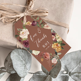 Rustikale blutfarbene Gastgeschenk Hochzeit Geschenkanhänger