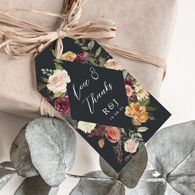 Rustikale blutfarbene Gastgeschenk Hochzeit Geschenkanhänger (Von Creator hochgeladen)
