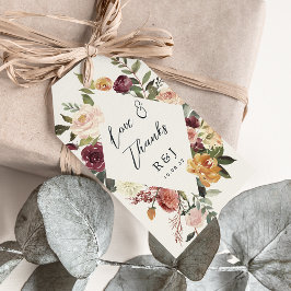 Rustikale blutfarbene Gastgeschenk Hochzeit Geschenkanhänger