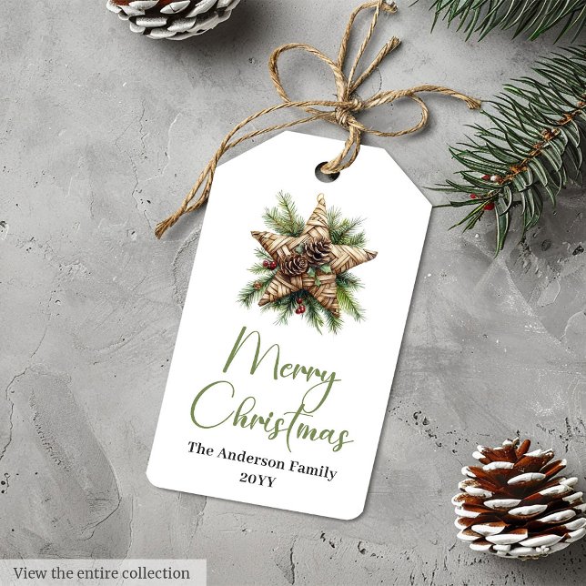 Rustikale Bohemian einfache Weihnachtsgeschenkkart Geschenkanhänger (Rustic Bohemian Simple Christmas Gift Tag

)