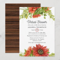 Rustikale Bohemian-Rote Sonnenblumen-Virtual-Showe