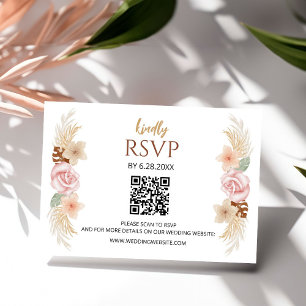 Rustikale Bohemische Blumenzitterung RSVP-Karte RSVP Karte