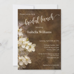 Rustikale Bohemische Blüten Bridal Mittagessen Einladung