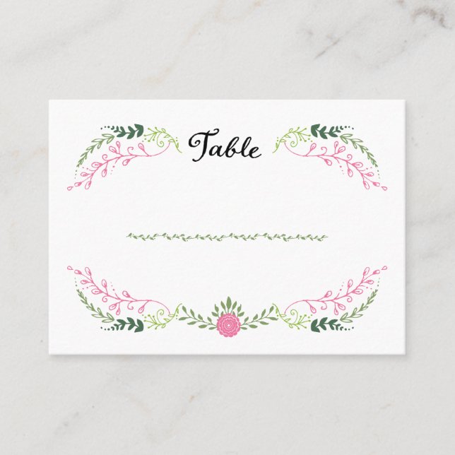 Rustikale Bohemische Frühjahrsfolienfeier Platzkarte (Vorderseite)