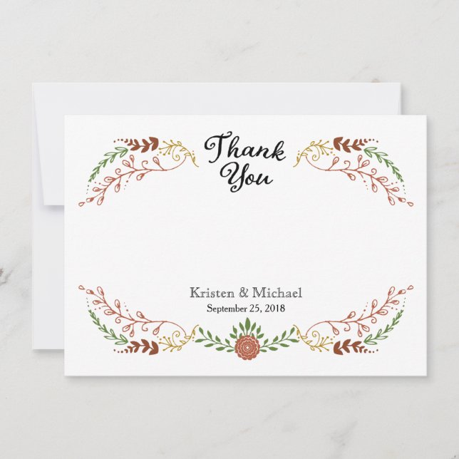 Rustikale Bohemische Herbstblumenzeremonie (Vorderseite)