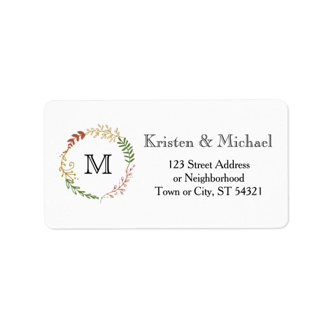 Rustikale Bohemische Herbstblumenzeremonie Adressaufkleber (Vorne)