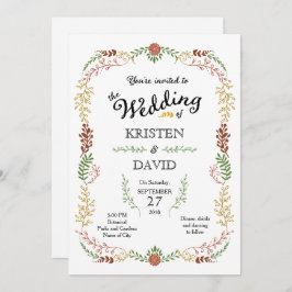 Rustikale Bohemische Herbstblumenzeremonie Einladung