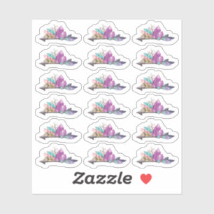 Rustikale Bohemische Kristalle und Arrow-Wasserfar Aufkleber