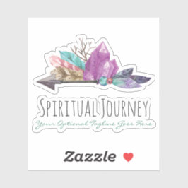 Rustikale Bohemische Kristalle und Arrow-Wasserfar Aufkleber