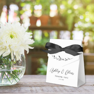 Rustikale Boho Black & White Wildblume Hochzeit Geschenkschachtel