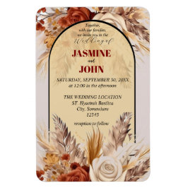 Rustikale Boho Blues Herbsthochzeit Einladung Magnet