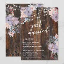 Rustikale Boho Blume & Lights Nur verheiratet